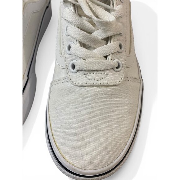 Vans Old Skool White Canvas Sneakers Womens 6 Off White Low Top Casual - Picture 5 of 14